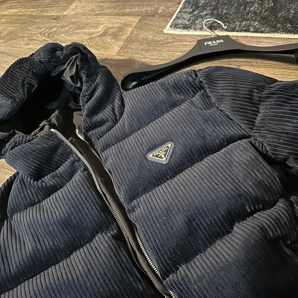 Men’s Prada Coat (S) French Blue Corduroy. - Picture 3 of 4